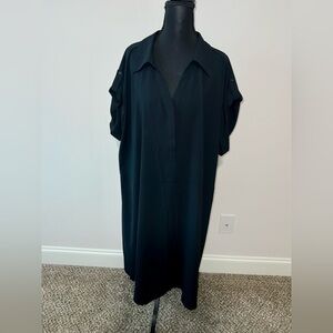 Lane Bryant Black Travel Dress with button v neck Size 2XL